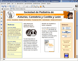 Vista en Konqueror bajo Linux