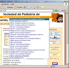 Menú de especialidades pediátricas